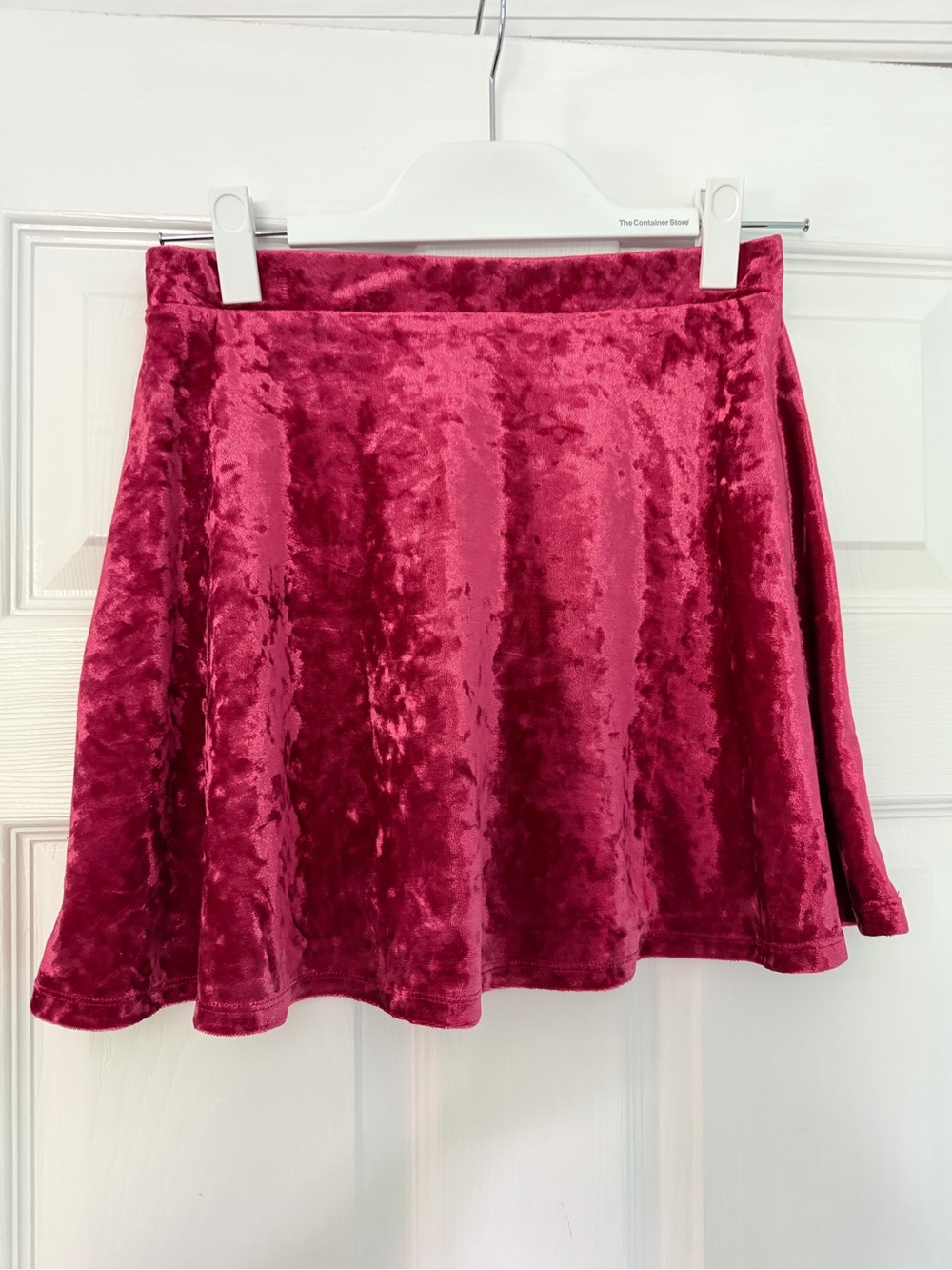 Forever 21 Velvet Skater Mini Skirt - Magenta